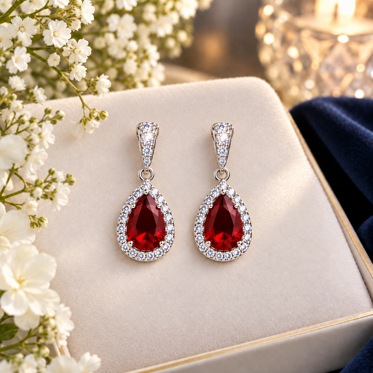 Teardrop Crystal Drop Earrings – Elegant Statement Jewelry