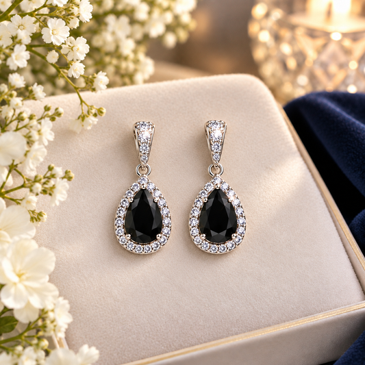 Elegant teardrop crystal drop earrings for women
