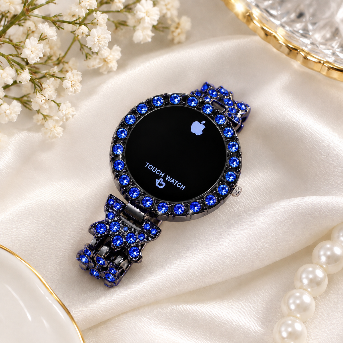 Elegant  Touch Screen Smart Watch for Women – Rhinestone Bracelet Watch